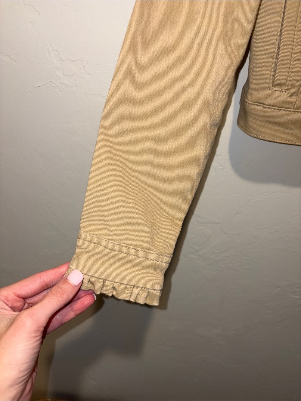 Draper James Tan Ruffle-Trim Jacket - Picture 2 of 4